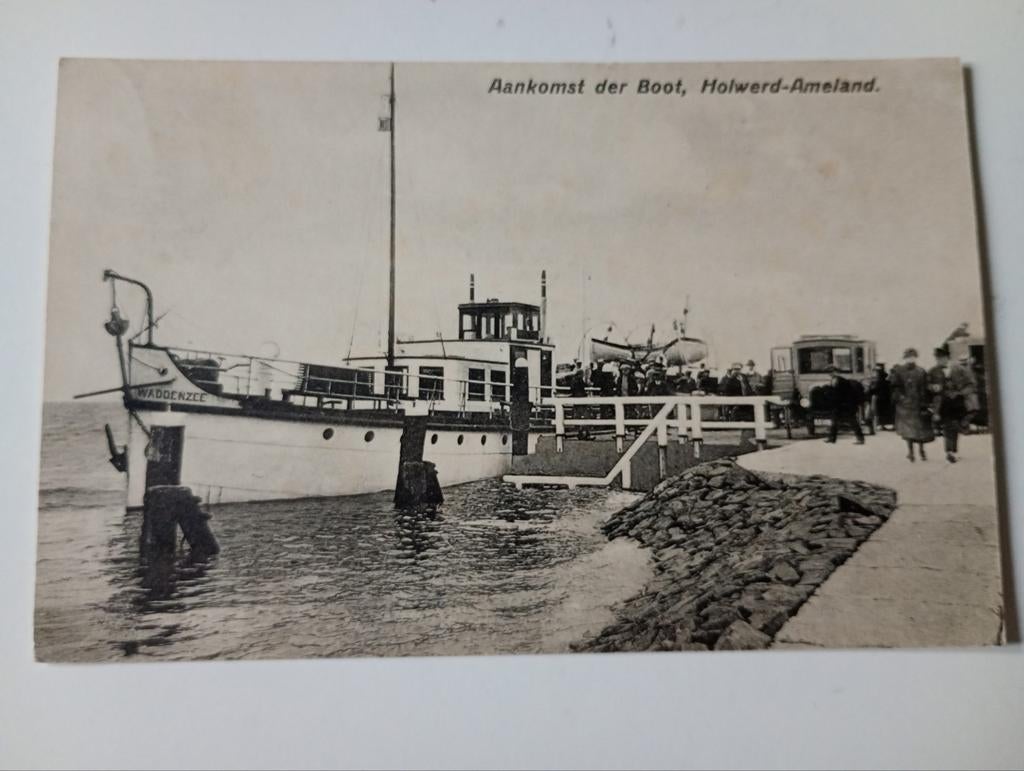 Holwerd Ameland Veerboot 1928, Ophalen of Verzenden, 1920 tot 1940, Gelopen, Waddeneilanden