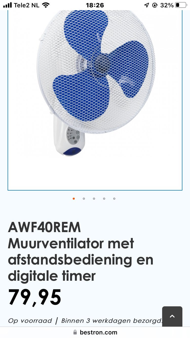 Nieuwe Muurventilator met Afstandsbediening - Ideaal voor Hi, Ophalen of Verzenden, Ventilator met afstandsbediening, Nieuw, Overige