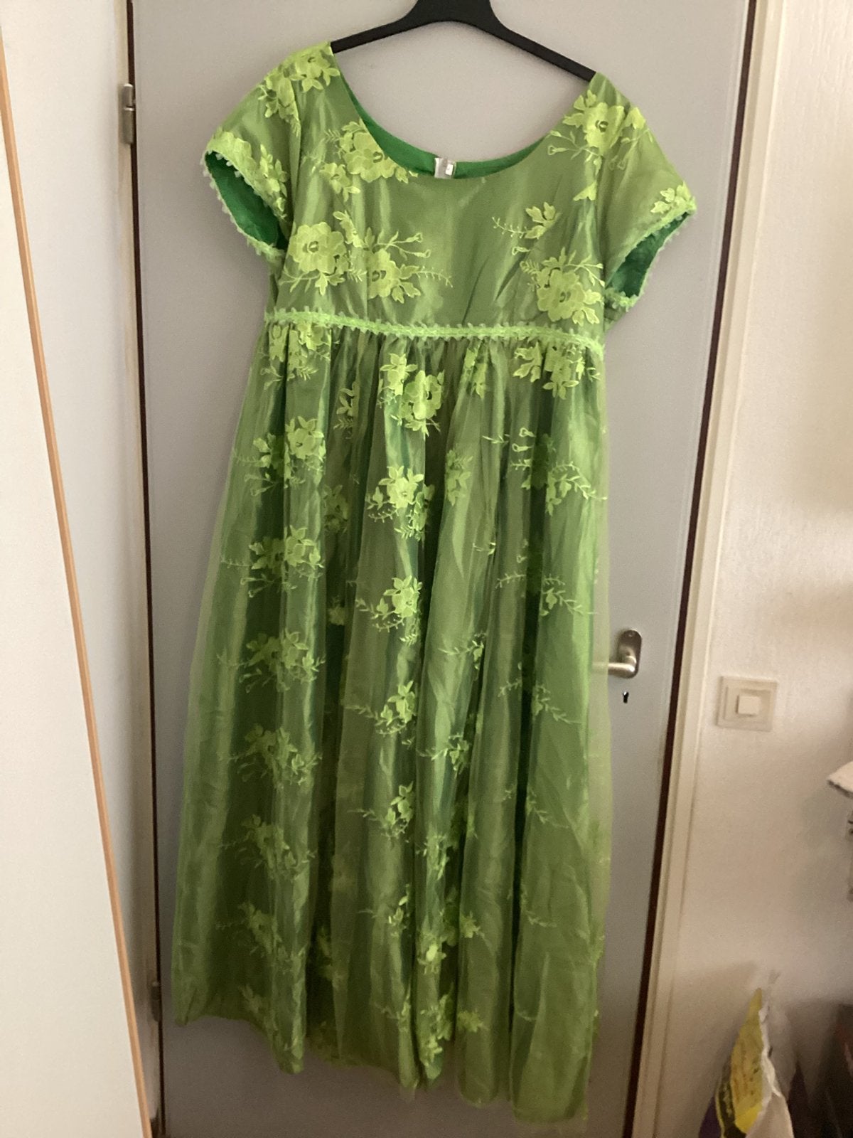 Regency stijl jurk met handtas, Galajurk, Maat 46/48 (XL) of groter, Ophalen of Verzenden, Zo goed als nieuw