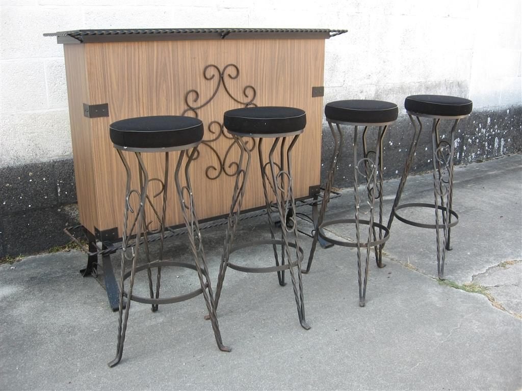 Cocktailbar '60s ( Retro/Vintage/Design ), Huis en Inrichting, Barren, Ophalen, Gebruikt, Inclusief barstoelen