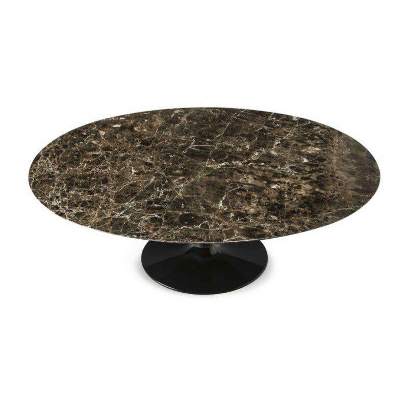 Tulip Salontafel met Luxe bruin Marmeren Blad, 100 tot 150 cm, Overige materialen, Nieuw, Minder dan 50 cm