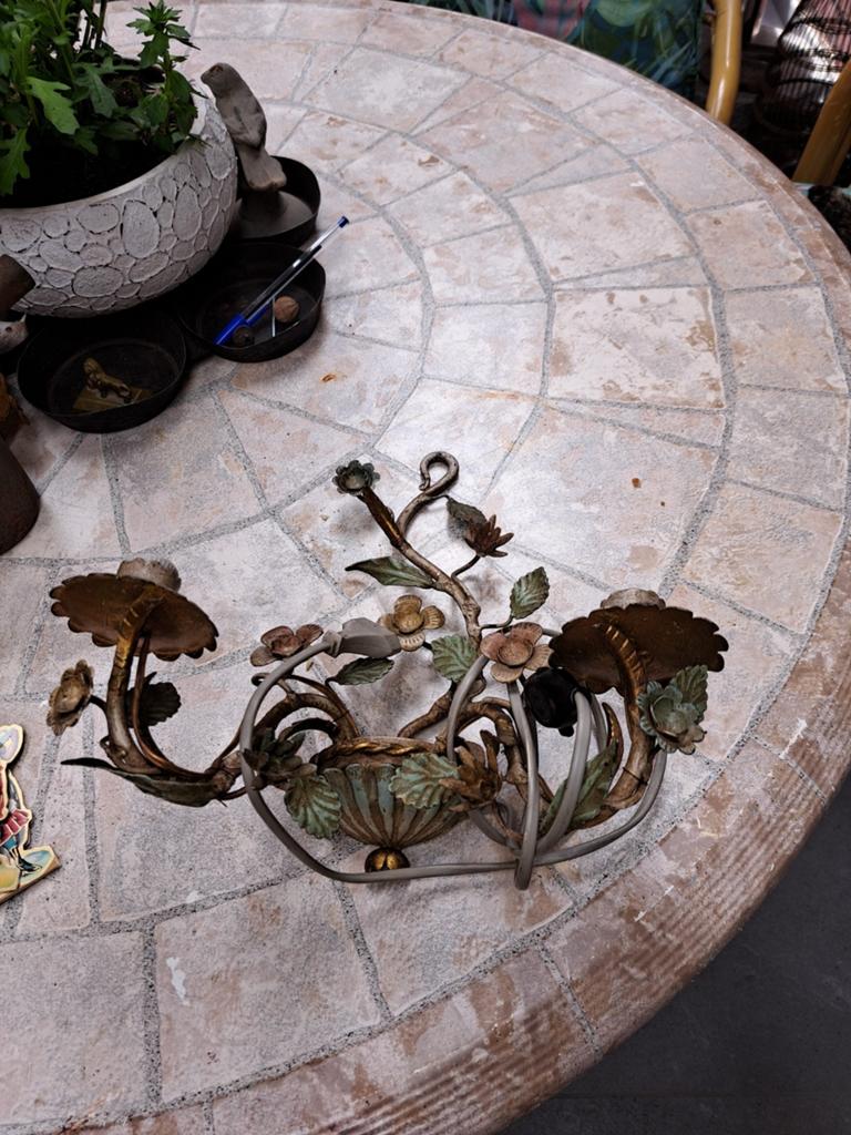 Bloemen hanglamp antiek, Ophalen of Verzenden