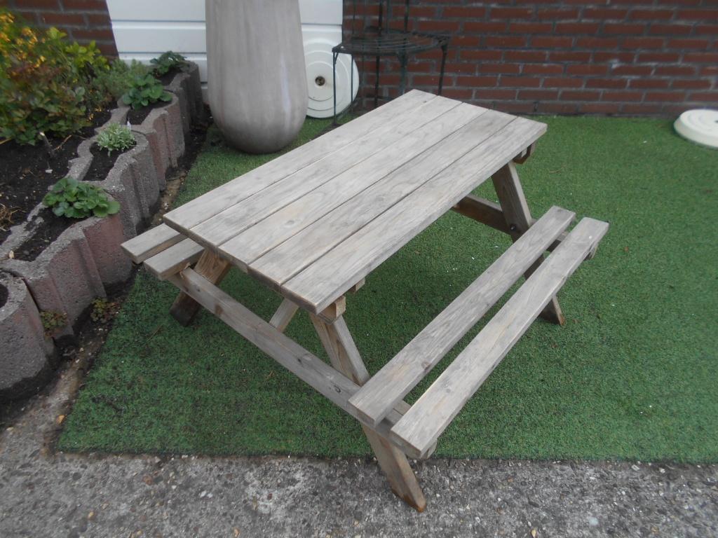 Kinder Picknick bank, Tuin en Terras, Ophalen, Zo goed als nieuw, Rechthoekig, Hout