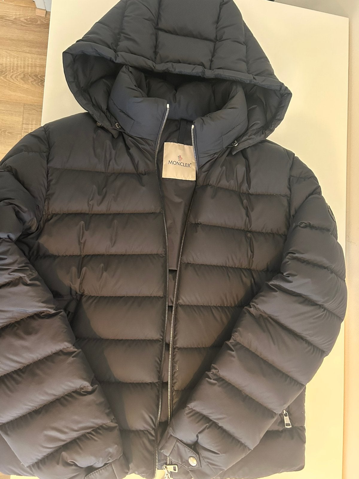 Moncler winter jas, Ophalen, Zo goed als nieuw, Blauw