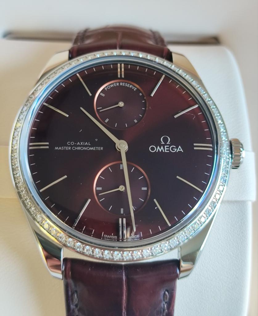 1 Omega De Ville Trésor Diamant, Co-Axial Master Chronometer, Overige merken, Leer, Staal, Polshorloge