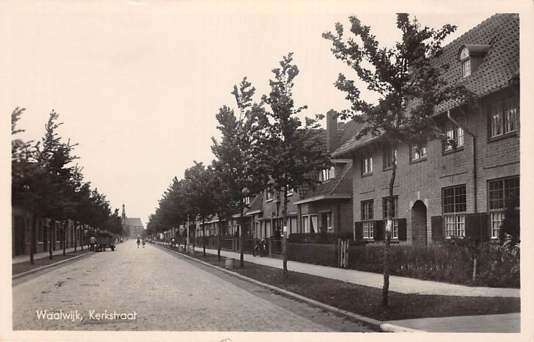 Waalwijk, Kerkstraat, Ophalen of Verzenden, 1940 tot 1960, Gelopen, Noord-Brabant