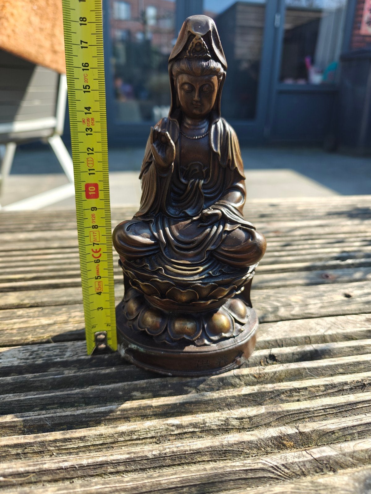 Bronzen Boeddha Beeld - Aziatische Decoratie, Minder dan 20 cm, Ophalen of Verzenden, Beeld, Bruin