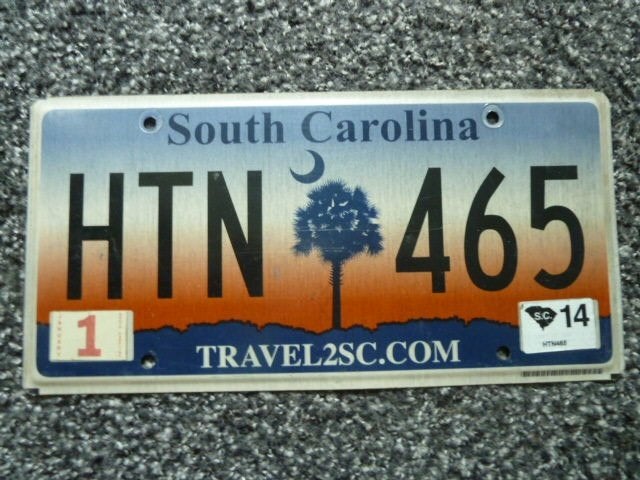 Kentekenplaat licenseplate South Carolina USA, Verzenden, Gebruikt, Auto's