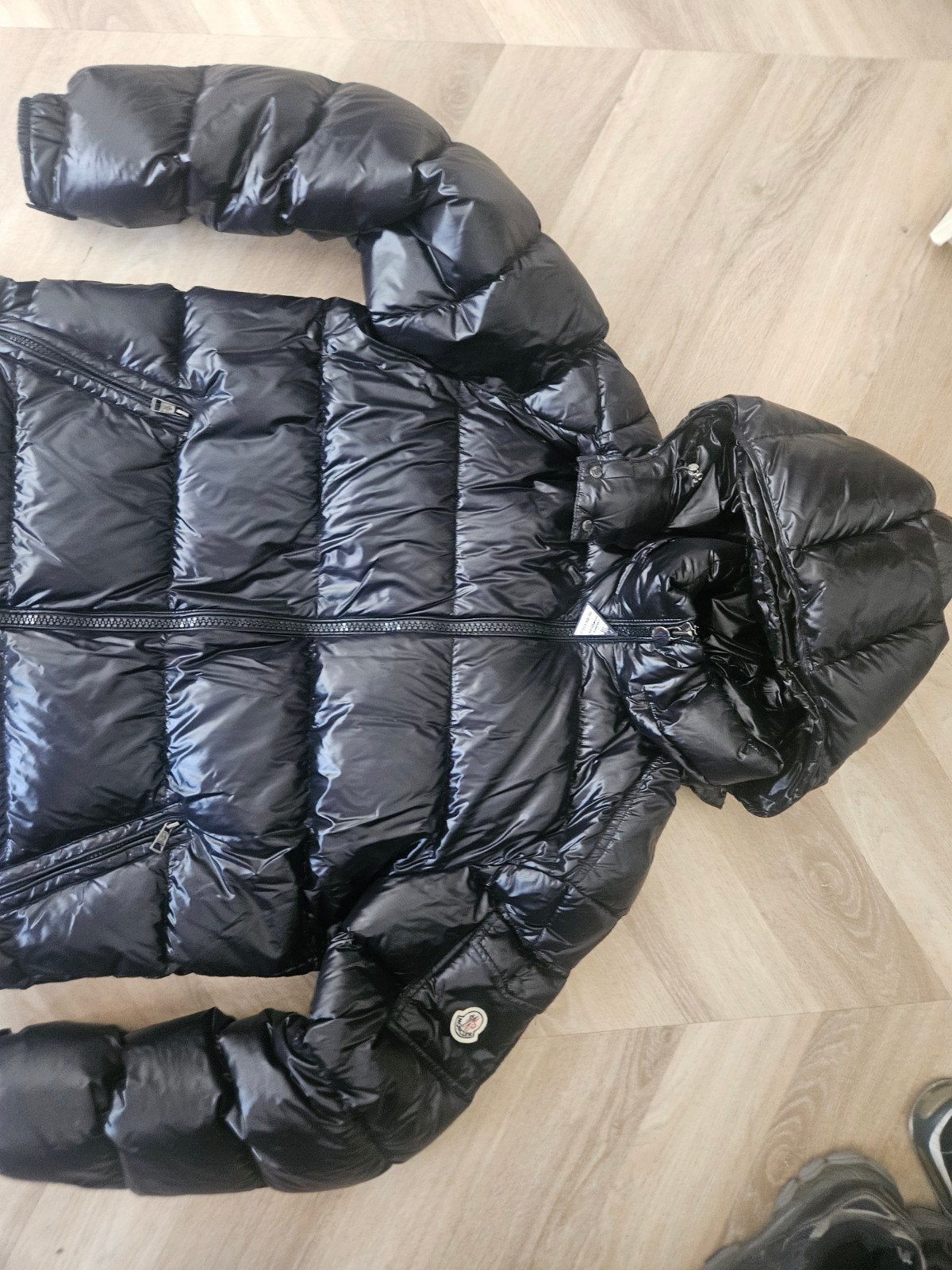 Moncler jas maat M, Kleding | Heren, Jassen | Winter, Ophalen of Verzenden, Zo goed als nieuw, Zwart
