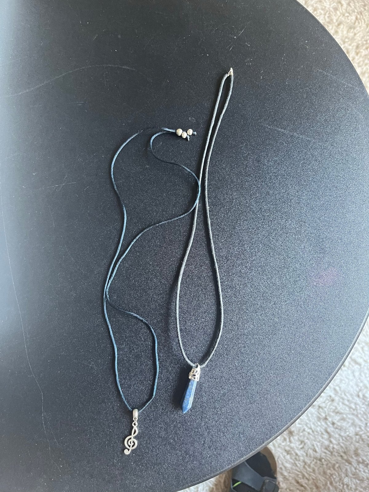 2 Leuke Kinder Kettingen: Muzieksleutel & Blauwe Steen, Sieraden, Tassen en Uiterlijk, Overige materialen, Blauw, Ophalen of Verzenden