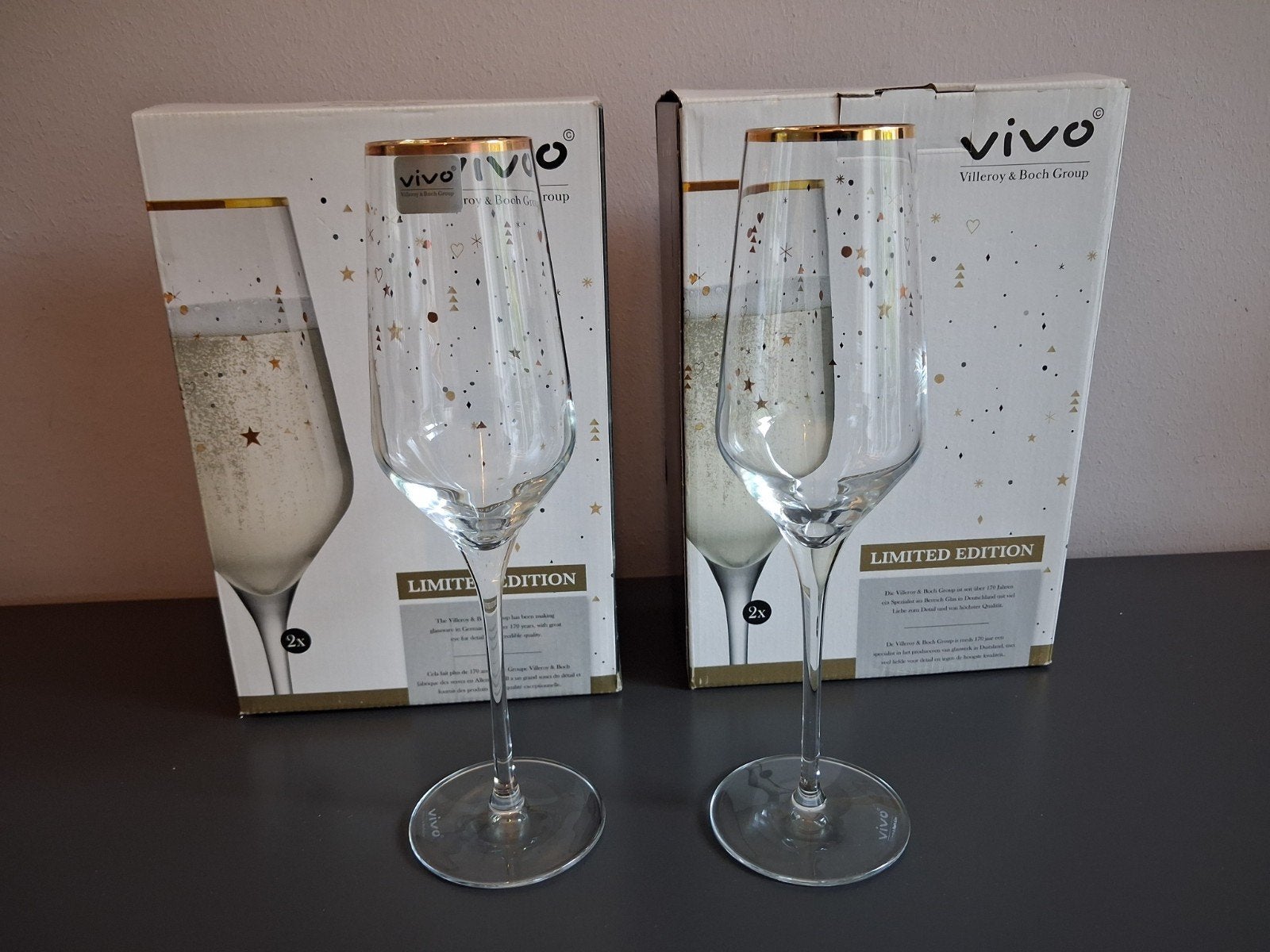 Vivo Villeroy & Boch Limited Edition champagneglazen (6x), Nieuw, Ophalen of Verzenden, Meerkleurig, Overige merken