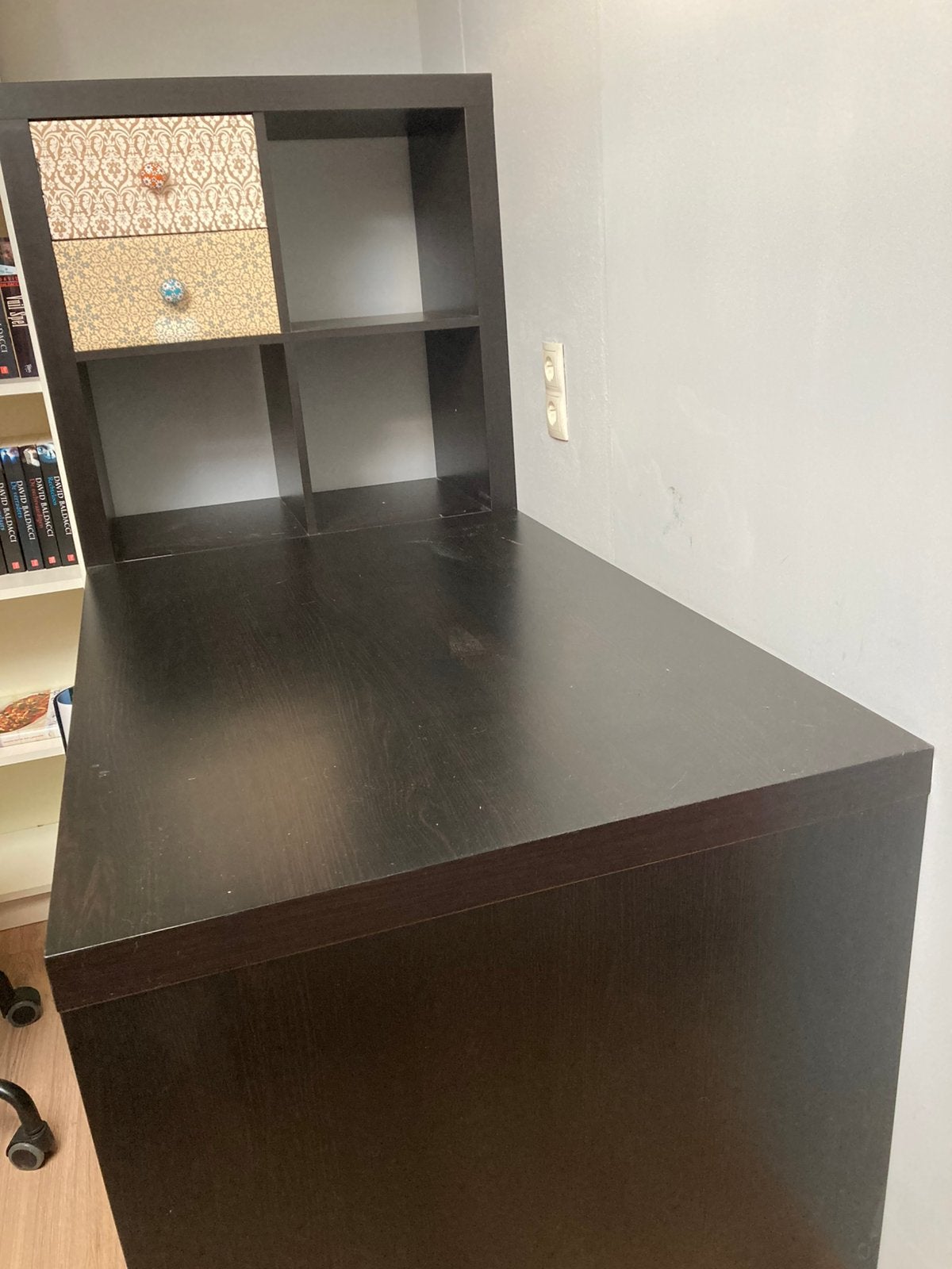 Ikea bureau incl kast, Zwart, Gebruikt, Scheidingswand, Spaanplaat of MDF