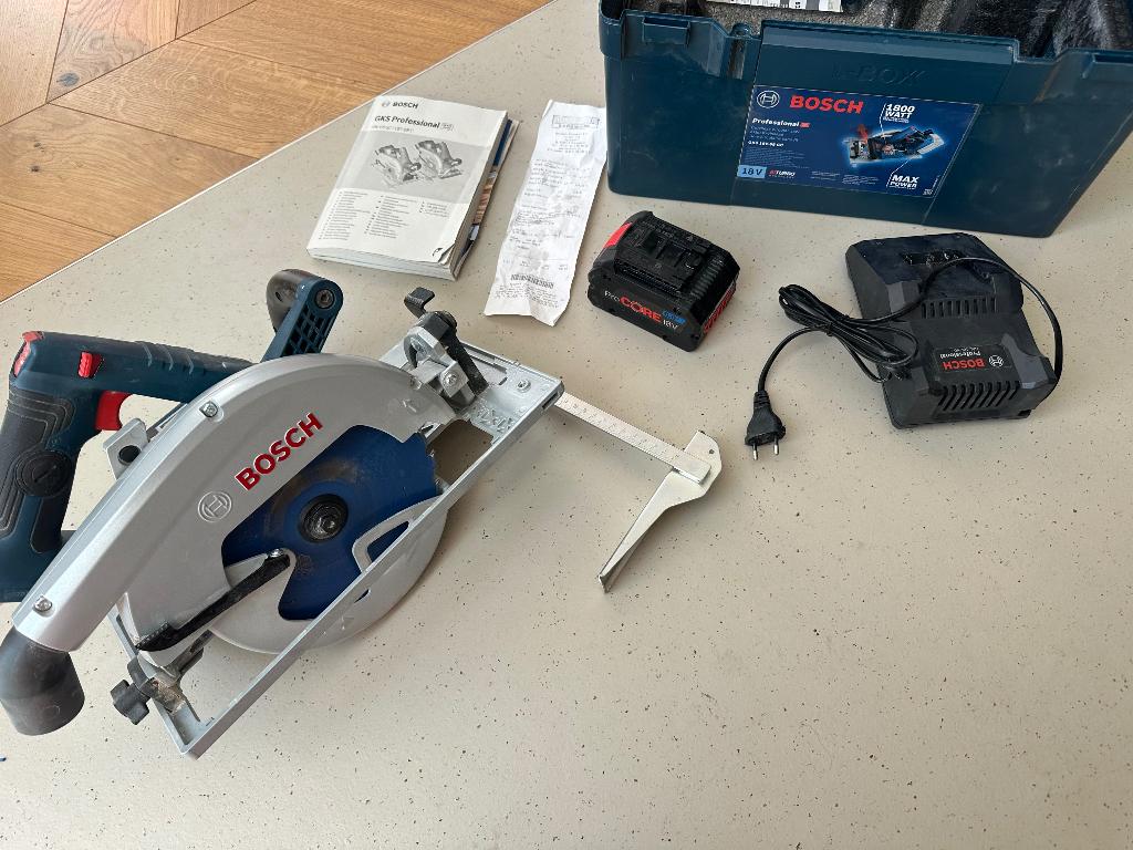 accu cirkelzaag Bosch GKS 18V-68 GC, Doe-het-zelf en Verbouw, Ophalen, Cirkelzaag, Zo goed als nieuw, 30 tot 70 mm