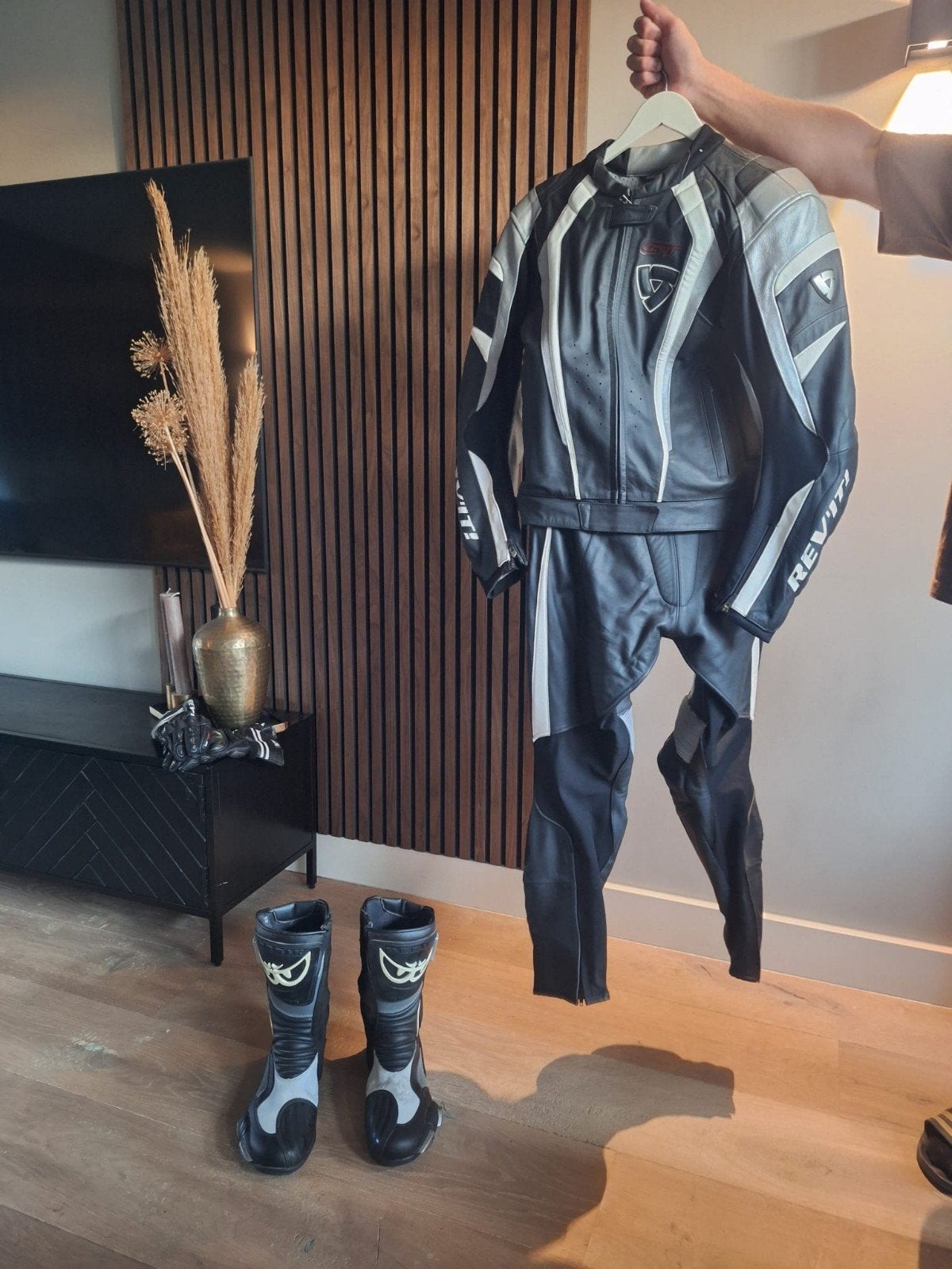 ZGAN REV'IT! Motorpak (Jas, Broek, Laarzen, Handschoenen), Motoren, Jas | leer, Ophalen of Verzenden, Tweedehands, Heren