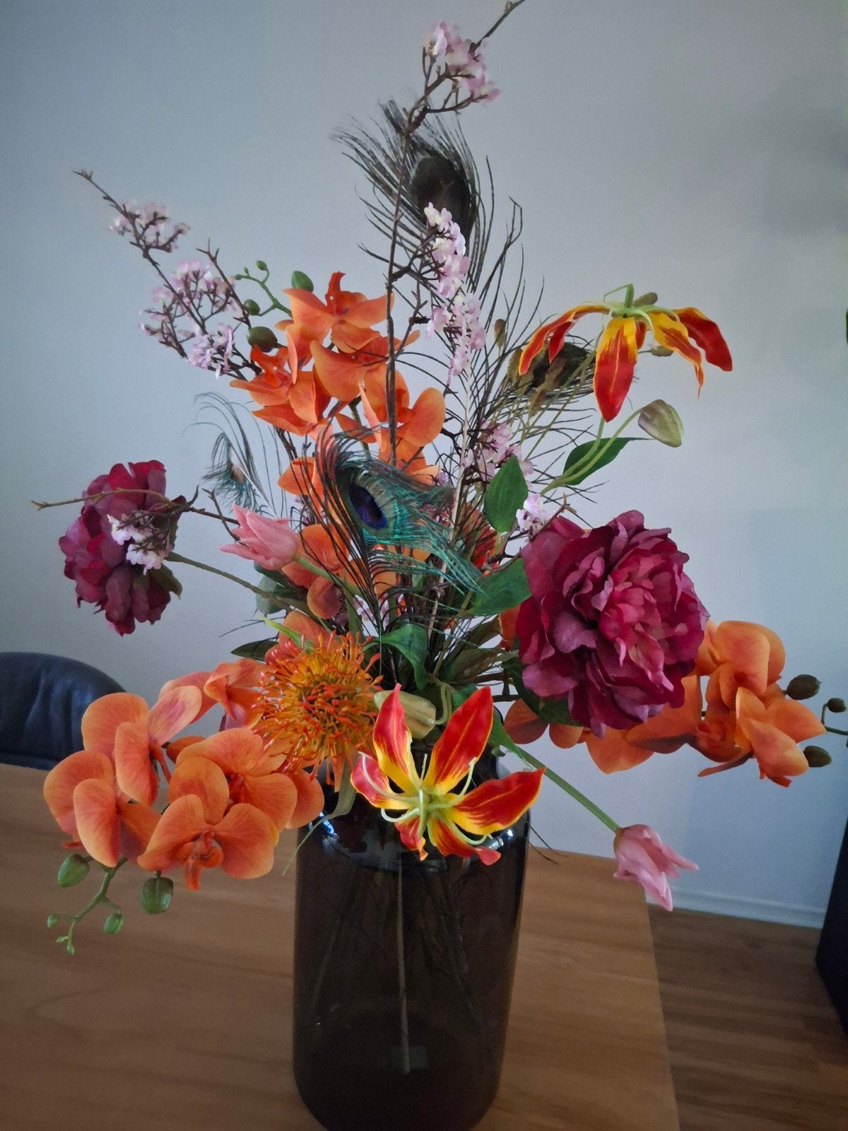 Nieuw boeket kunstbloemen zonder vaas, Inclusief kunstbloemen, Binnen, Nieuw, Textiel