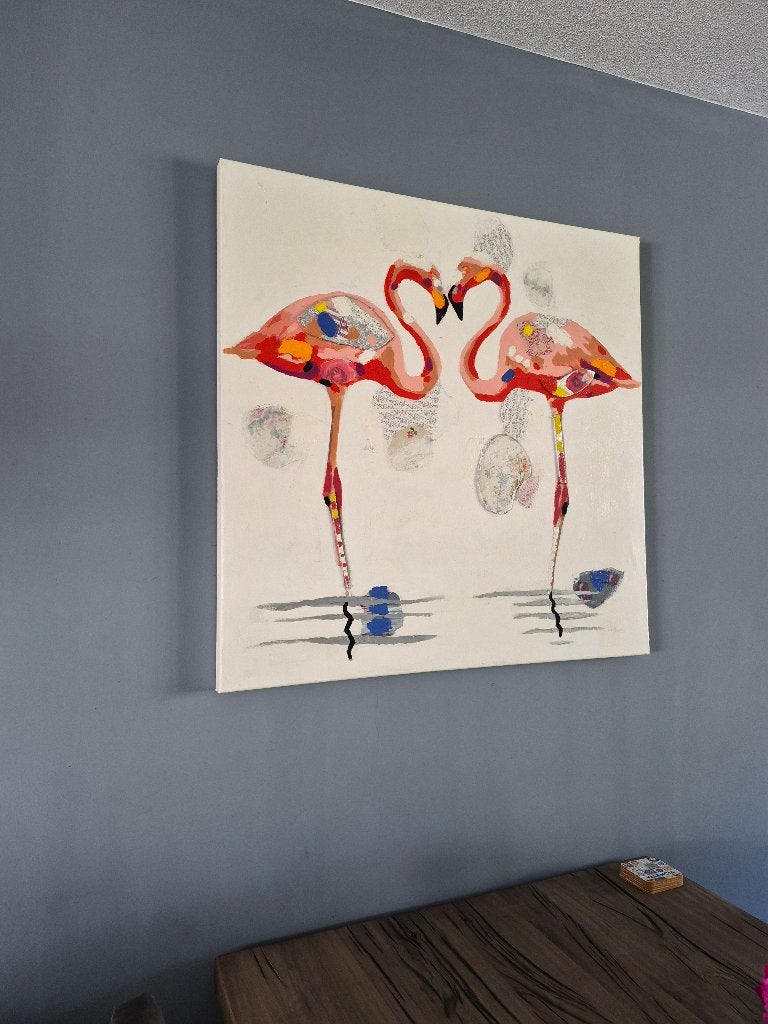 Schilderij, 1 x 1 meter, Antiek en Kunst, Ophalen
