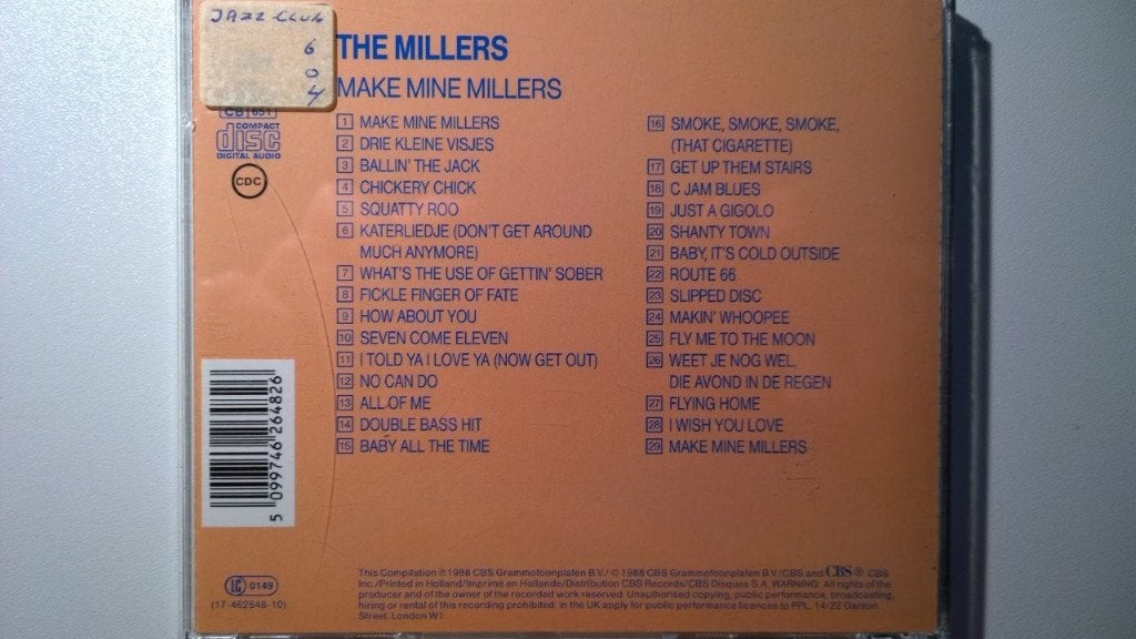 The Millers - Make Mine Millers, Ophalen of Verzenden, 1980 tot heden, Zo goed als nieuw, Jazz