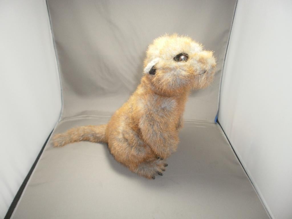 stokstaartje gemêleerd bruin/grijs zwarte grijze oren 28 cm, Overige typen, Ophalen of Verzenden, Zo goed als nieuw, Middelgroot (20 tot 80 cm)