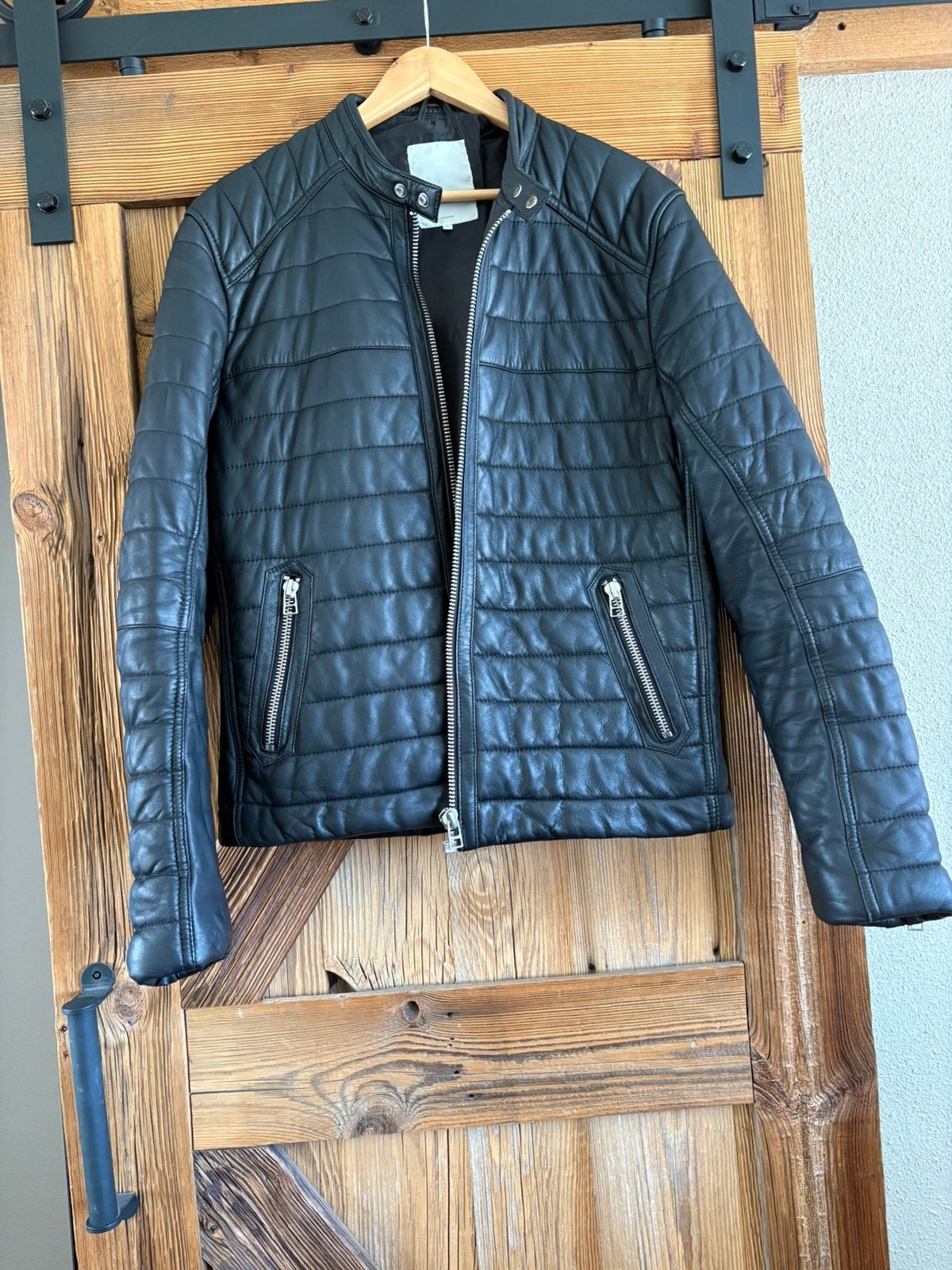 Goosecraft echt leren jas Knight Biker maat L, Kleding | Heren, Jassen | Winter, Ophalen, Zo goed als nieuw, Maat 52/54 (L), Zwart
