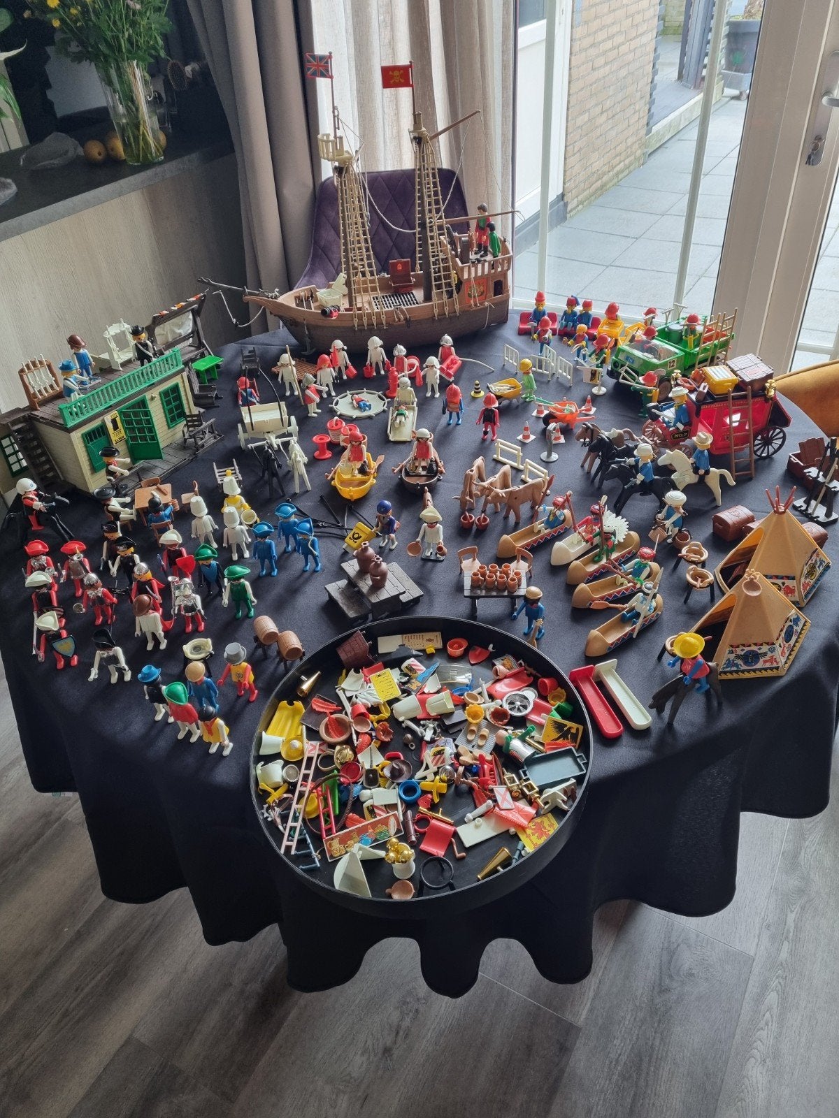 Grote ton met vintage playmobil., Ophalen, Gebruikt