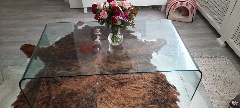 Glazen salontafel, Ophalen, 100 tot 150 cm, 50 tot 100 cm, Glas