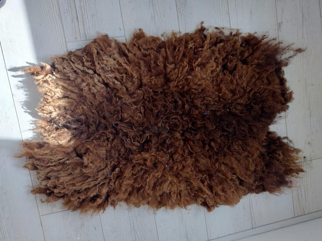 Echte schapenvacht kleedje bruin, Ophalen of Verzenden