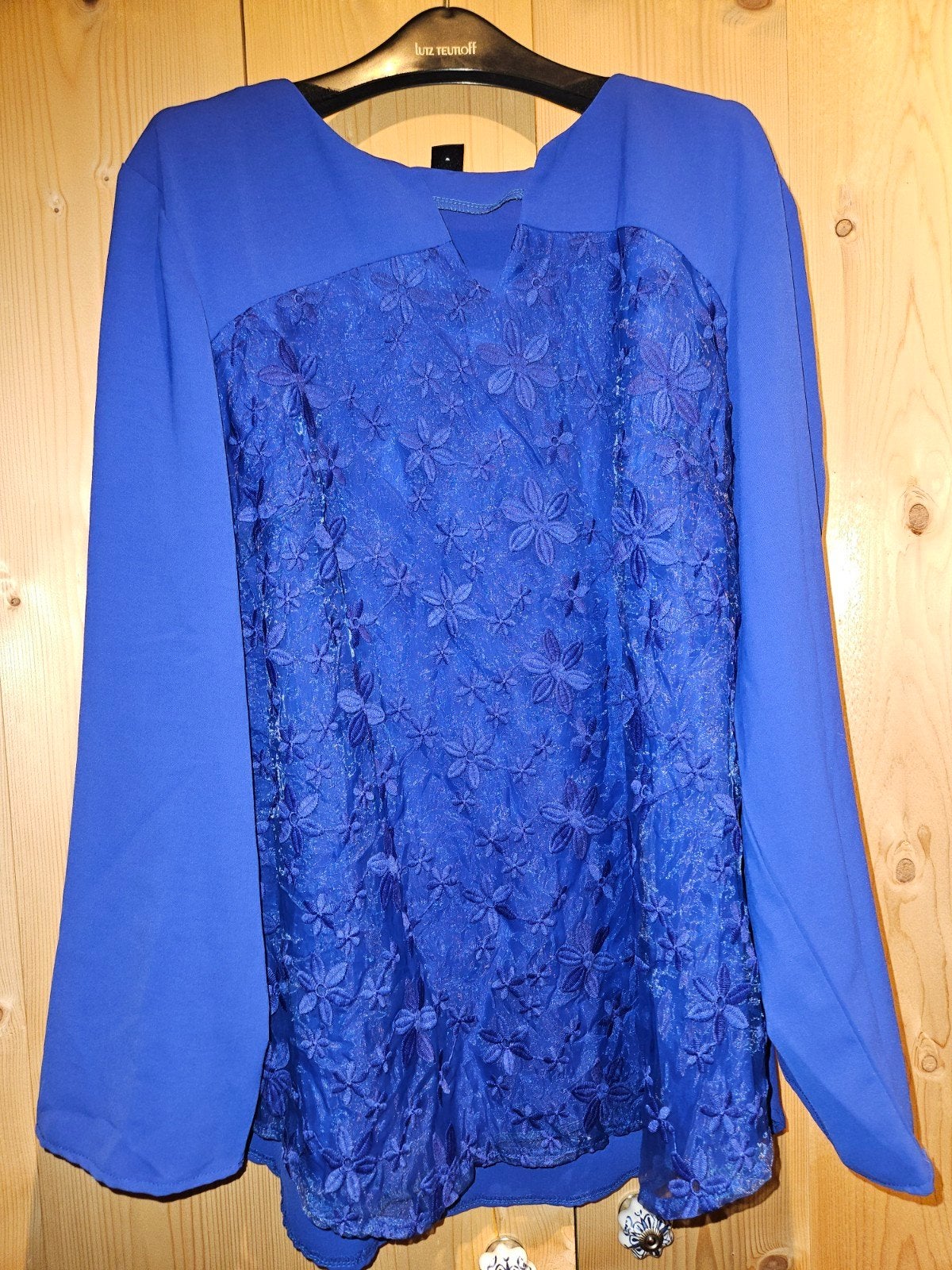 Blouse 1XL blauw Shein Curve, Kleding | Dames, Blouses en Tunieken, Maat 46/48 (XL) of groter, Zo goed als nieuw, Shein Curve