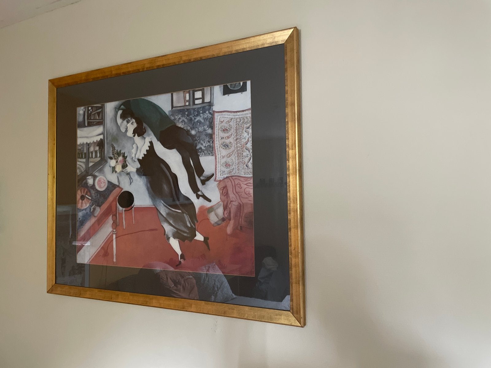 Ingelijste print van Marc Chagall - 'De Verjaardag', Ophalen, Portret of Personen, Expressionistisch, Print