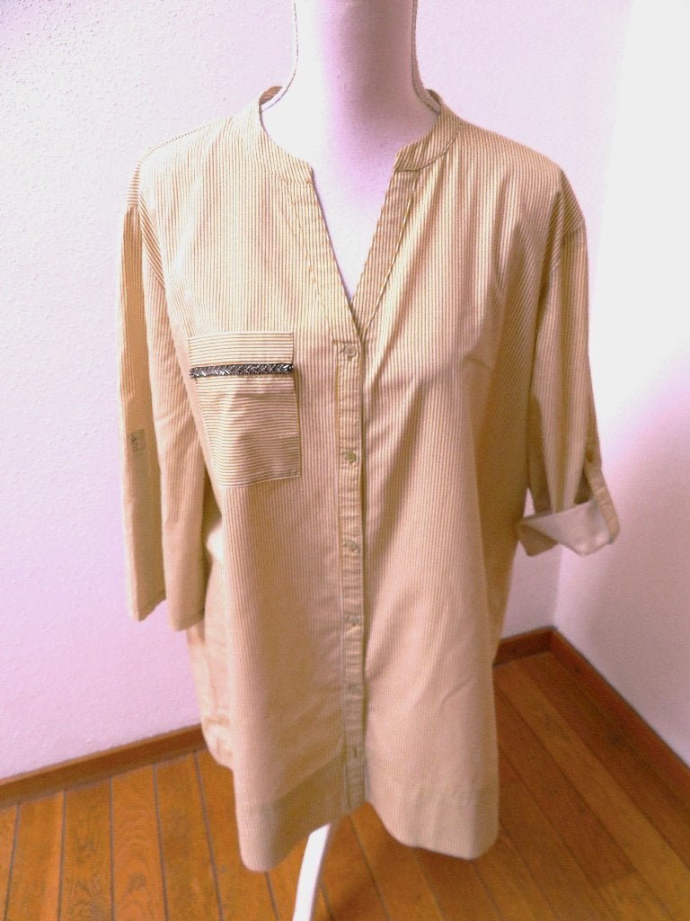 P59 SAINT TROPEZ tuniek blouse beige L 42/44, Kleding | Dames, Beige, Maat 42/44 (L), Nieuw, Ophalen of Verzenden