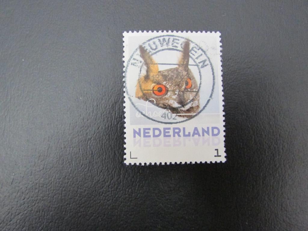 Postzegel Vogel: Oehoe uit Nederland, Ophalen of Verzenden, Gestempeld, Dier of Natuur