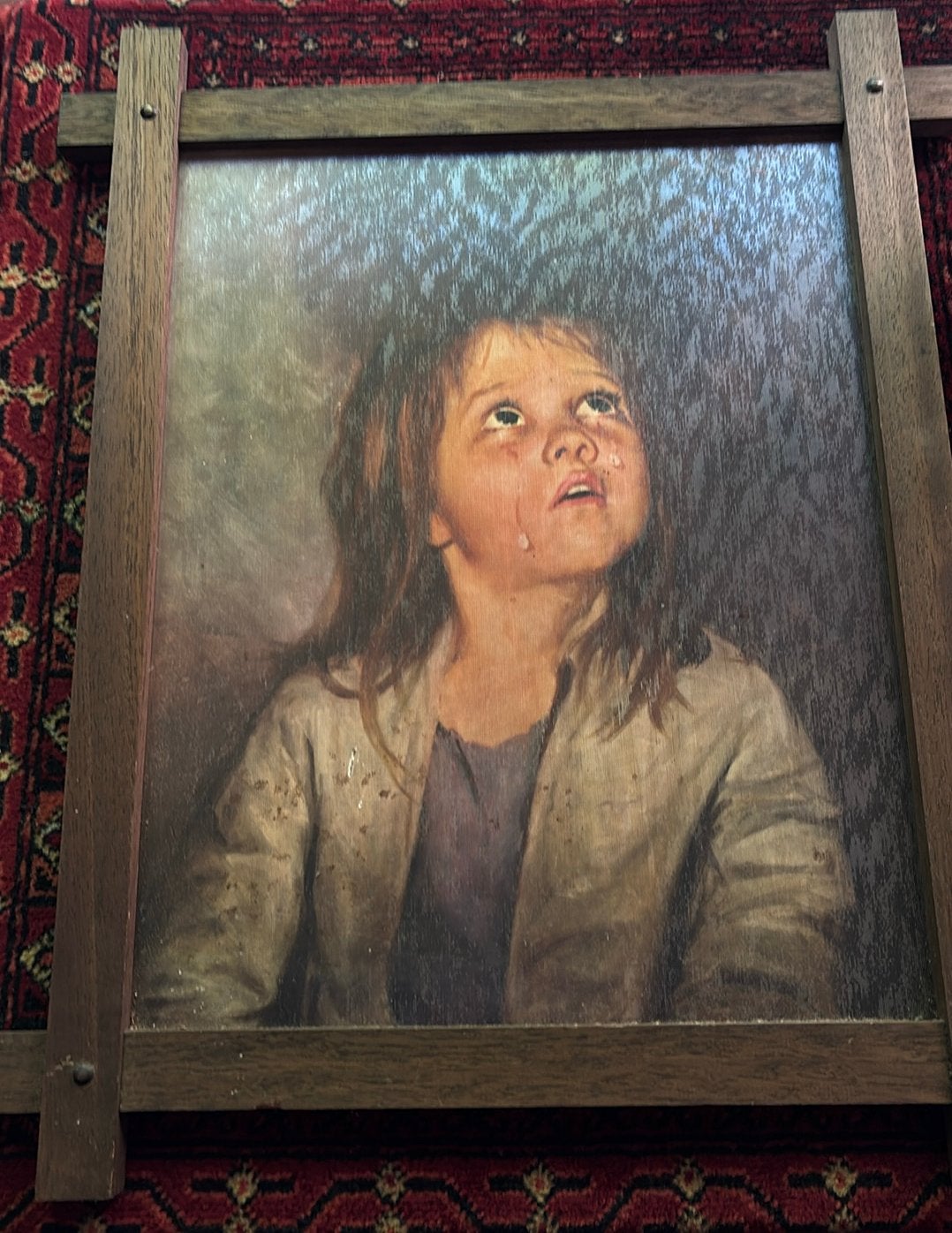 Schilderij. Huilend kind., Ophalen