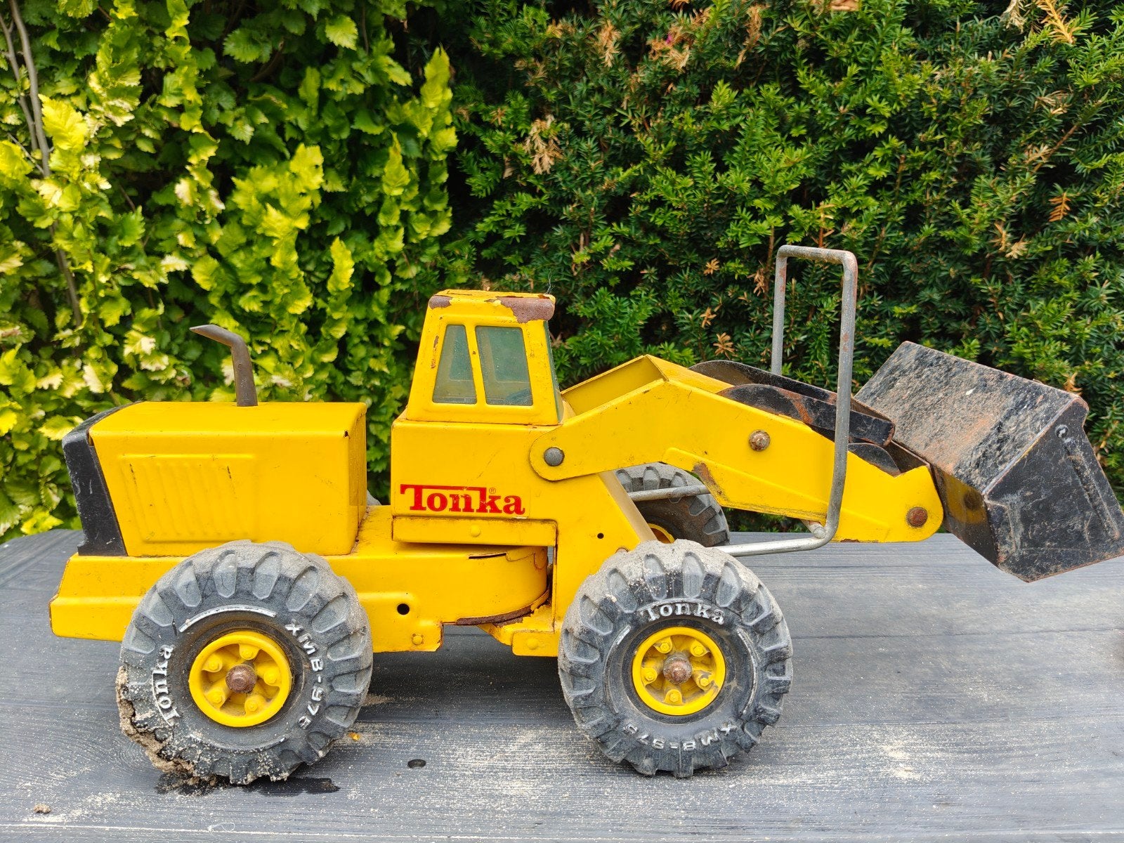 Vintage Tonka Shovel Loader - Geel Metaal Speelgoed, Ophalen of Verzenden, Gebruikt