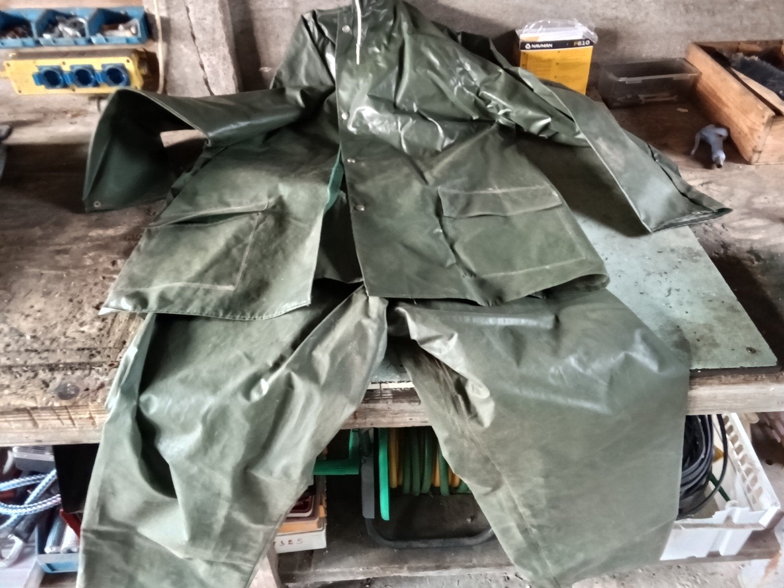 Regenpak - Groen, waterdicht en duurzaam, Ophalen of Verzenden, Gebruikt, Regenbroek, Heren
