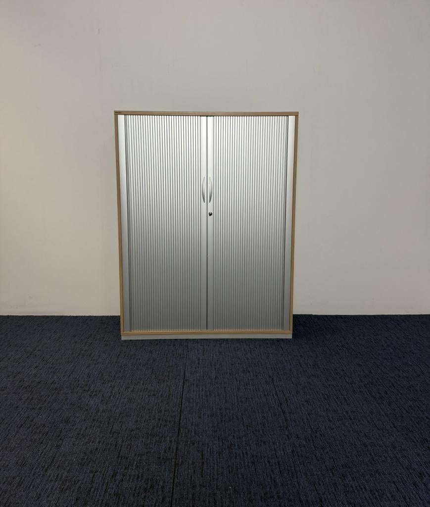 2x Roldeurkast Palmberg, kersen havanna/aluminium, 156 x 120