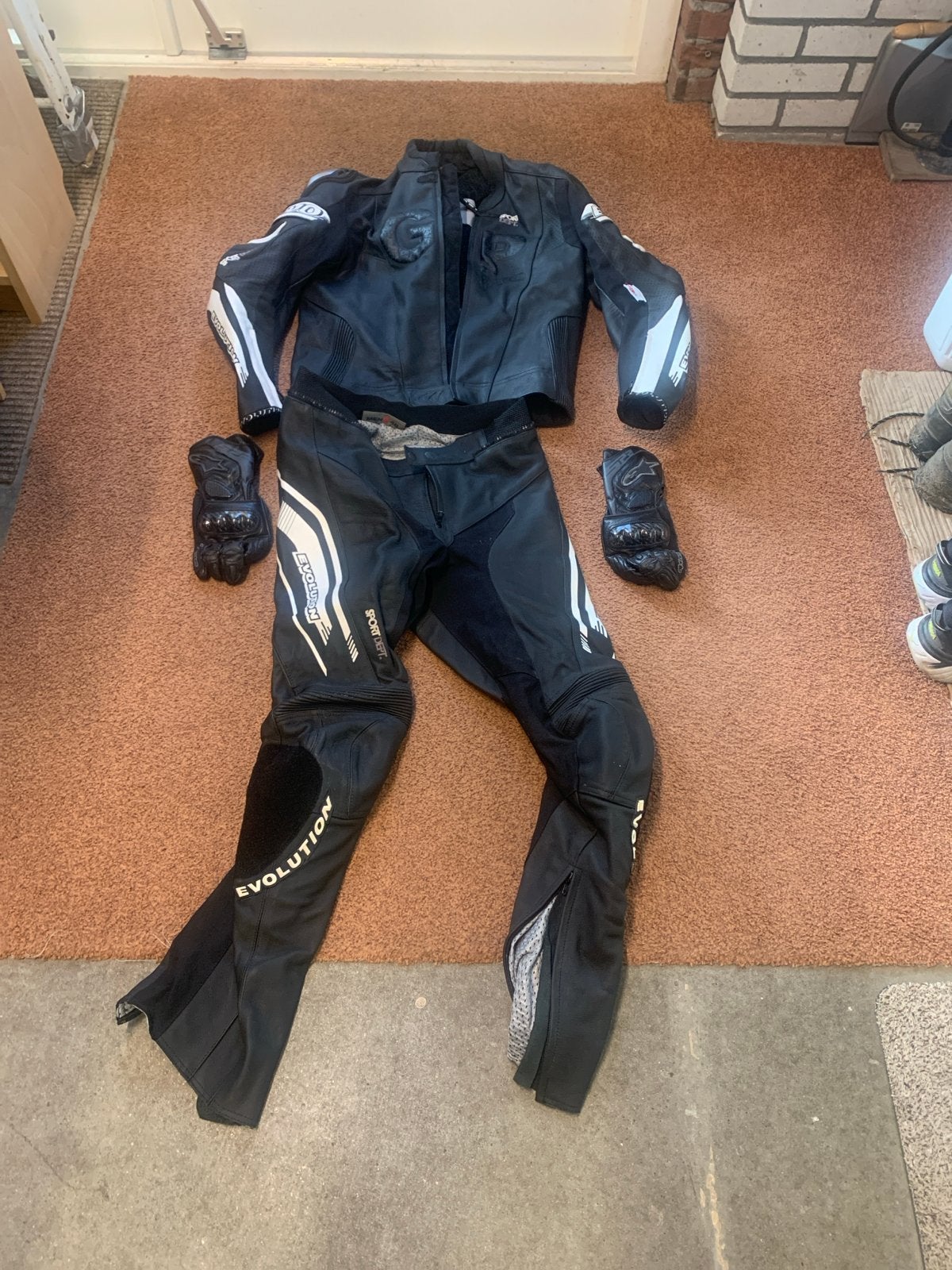 Leren evolution motorpak maat 48, Motoren, Ophalen, Tweedehands, Heren, Combipak