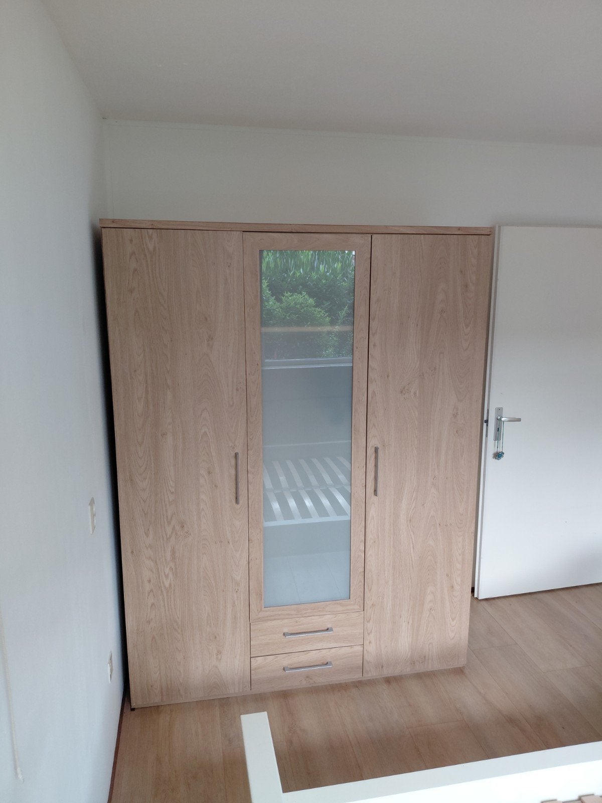 Kledingkast met spiegel en lades - B150xD60xH196, Gebruikt, 100 tot 150 cm, Modern, 150 tot 200 cm