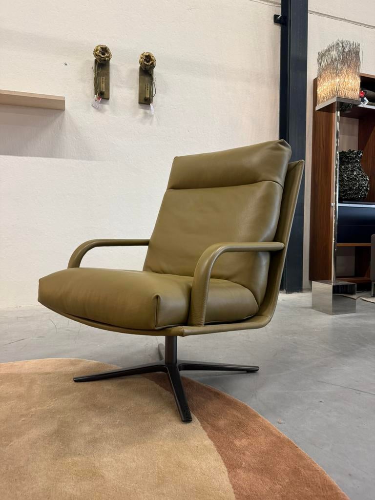 Nieuw Leolux Kudo Two Fauteuil met poef Raffino Fennic Leer, Nieuw, 75 tot 100 cm, Ophalen of Verzenden, Stof