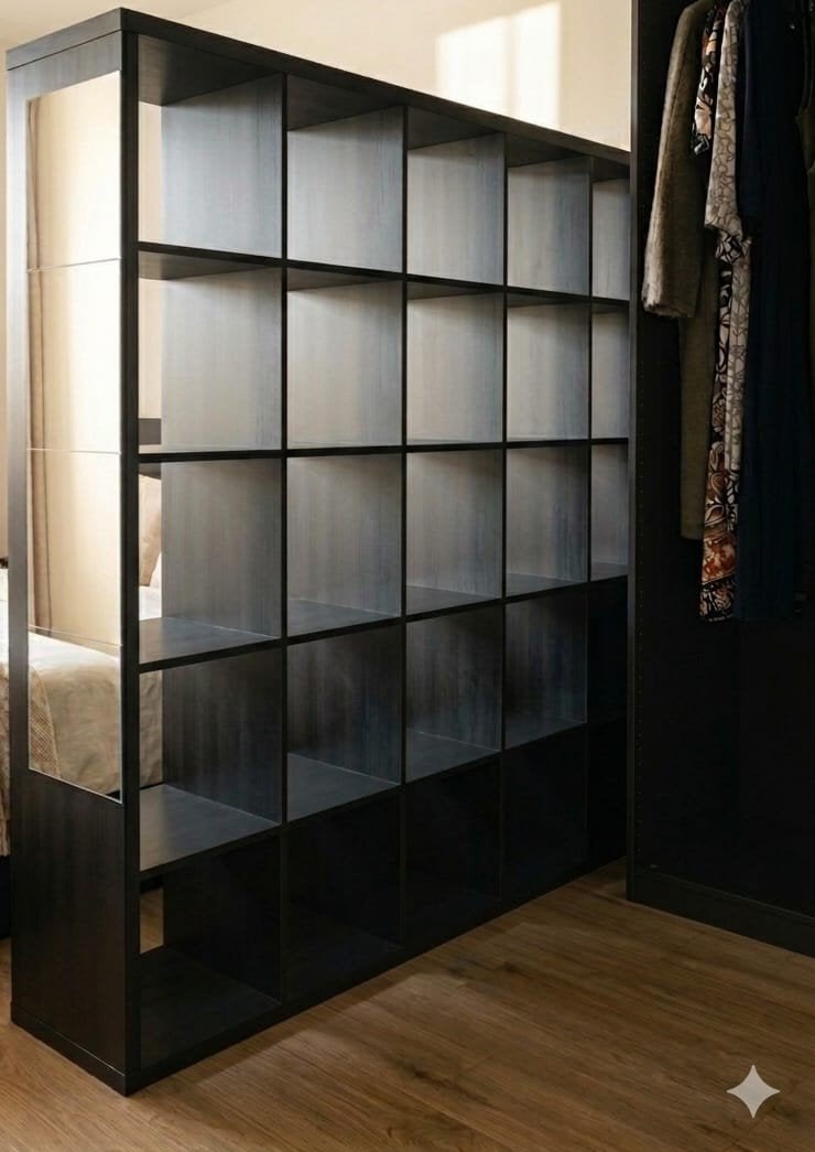 Ikea KALLAX open kast 5x5 vakken zwartbruin, Gebruikt, 150 tot 200 cm, Ophalen of Verzenden, 150 tot 200 cm