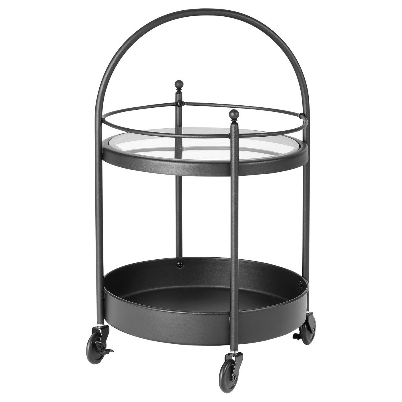 Ikea frosjon tafeltje op wieltjes zwart, Ophalen, Zo goed als nieuw, Rond