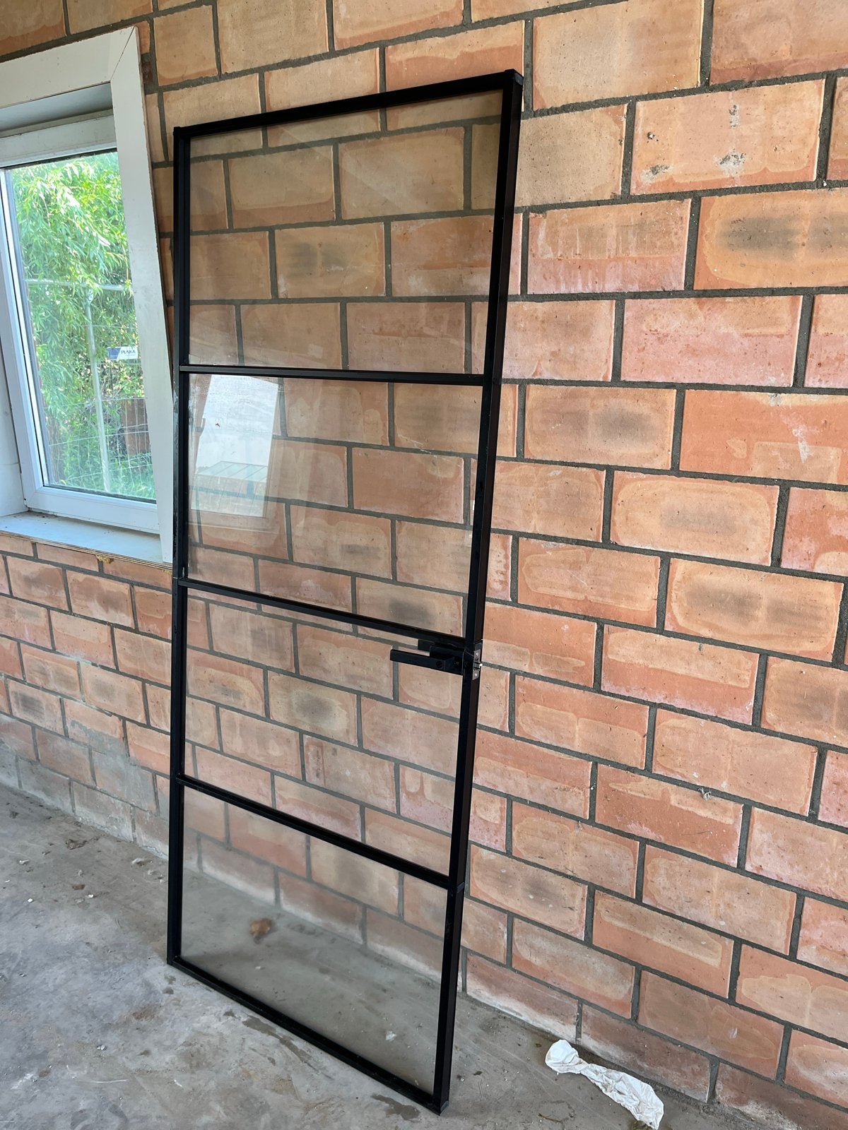 Glazen deur met stalen frame, Ophalen, 80 tot 100 cm, Binnendeur, Nieuw