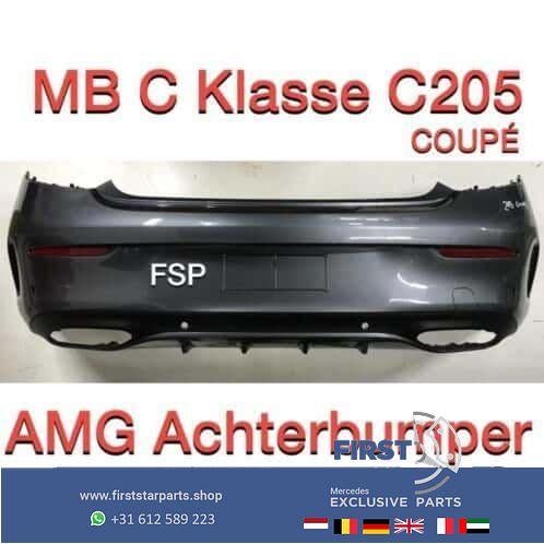 C205 AMG Achterbumper + Diffuser compleet Mercedes C Klasse, Gebruikt, -, Ophalen of Verzenden, Achter