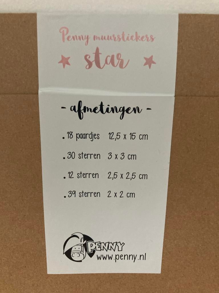 Penny muurstickers sterren en paardjes - Roze, Ophalen of Verzenden, Kunststof, Roze, Modern