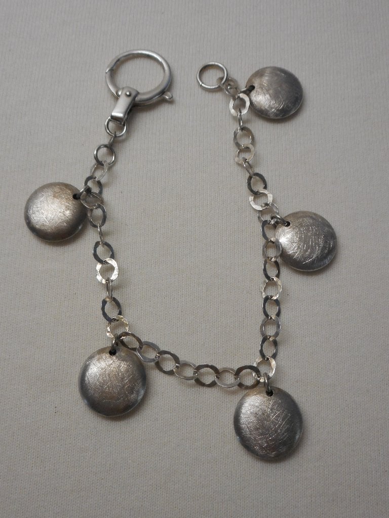 Zilveren horloge ketting met bedels  nr.410, Sieraden, Tassen en Uiterlijk, Antieke sieraden, Verzenden, Zilver, Overige typen