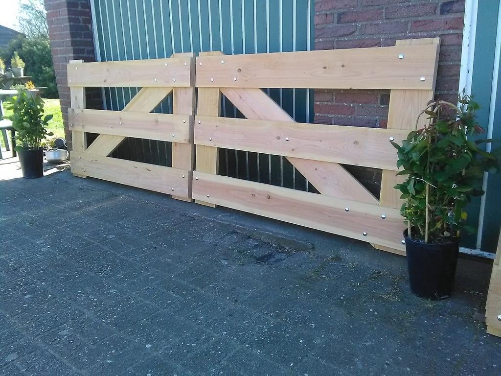 Douglas poort / landhek 2,5 meter breed, Ophalen, Met poort, Nieuw, Tuinhek