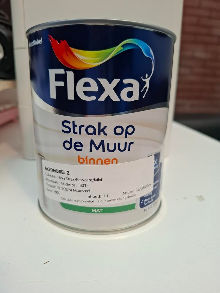 Flexa Strak op de Muur - Oudroze verf (1L), Ophalen of Verzenden
