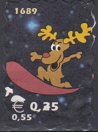 Nederland- 2001- Stadspost Delft- Kerst- Rendier- G, Postzegels en Munten, Verzenden, Na 1940, Gestempeld