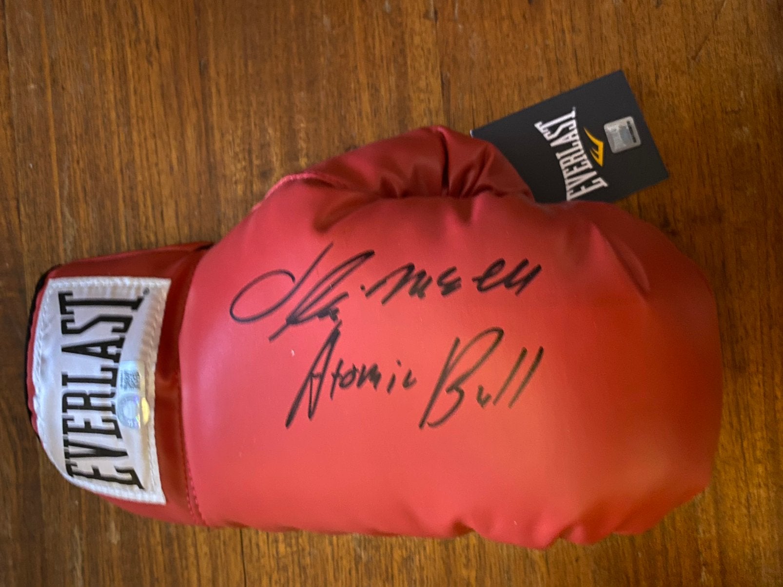Oliver Mc Call hesigneerde everlast bokshandschoen, Verzamelen, Sportartikelen en Voetbal, Nieuw, Ophalen of Verzenden
