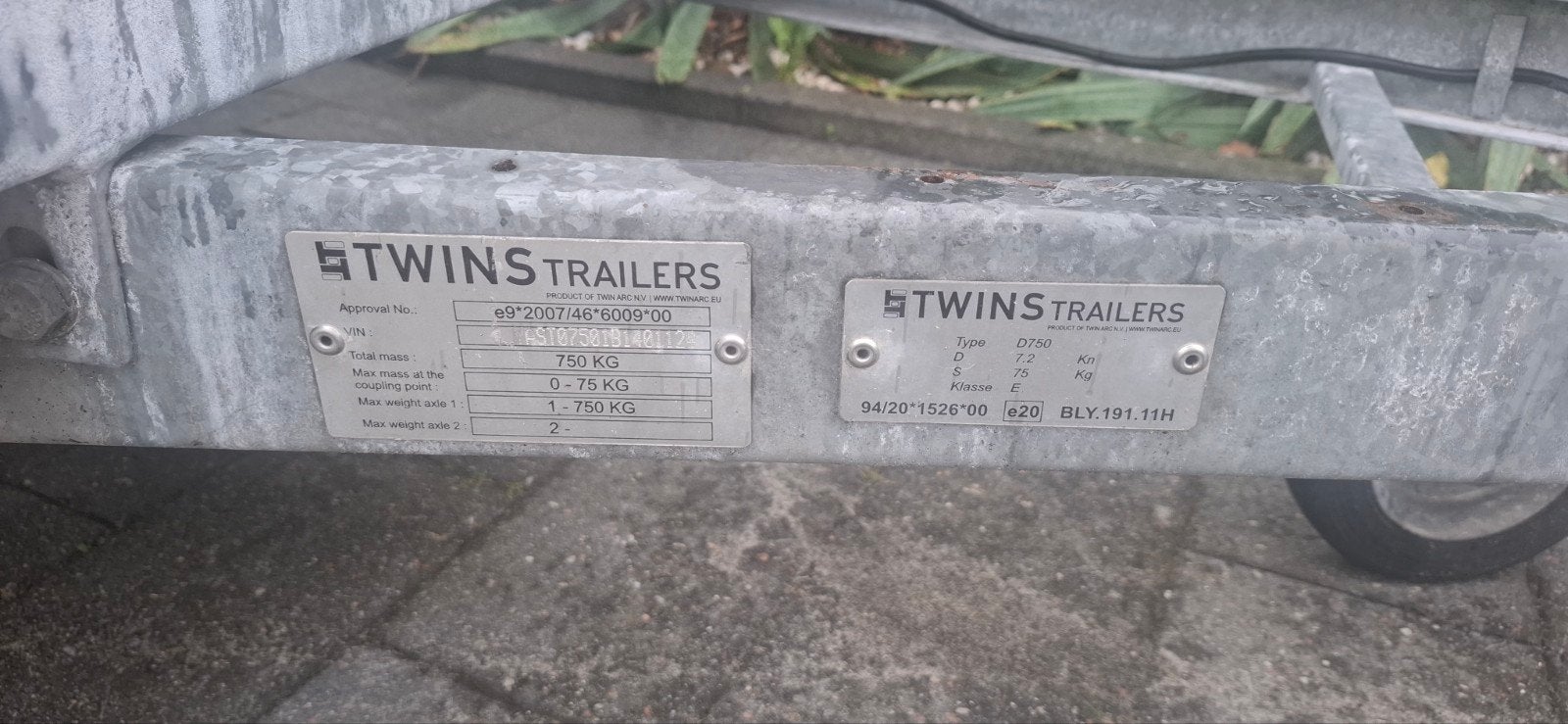 Twins Trailers Gesloten Aanhangwagen - 750 KG, Auto diversen, Aanhangers en Bagagewagens, Ophalen, Gebruikt