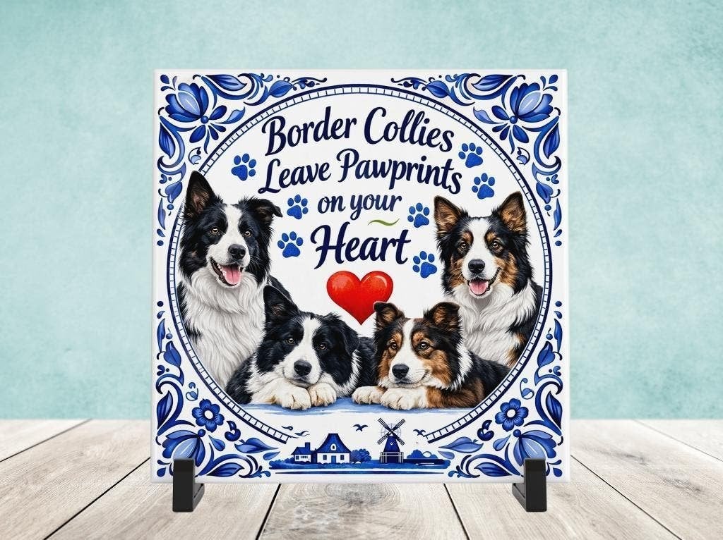 Border Collies Leave Pawprints on your Heart - Tegel, Verzenden, Nieuw