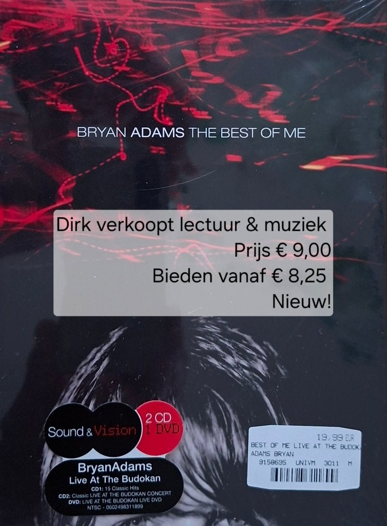 2 cd's & 1 dvd: Bryan Adams; The Best of me. Live at Budokan, Cd's en Dvd's, Alle leeftijden, Ophalen of Verzenden, Nieuw in verpakking